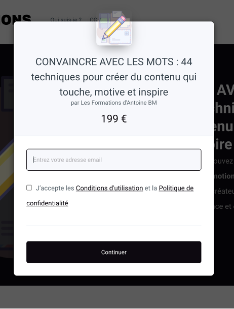 Bon de commande - email